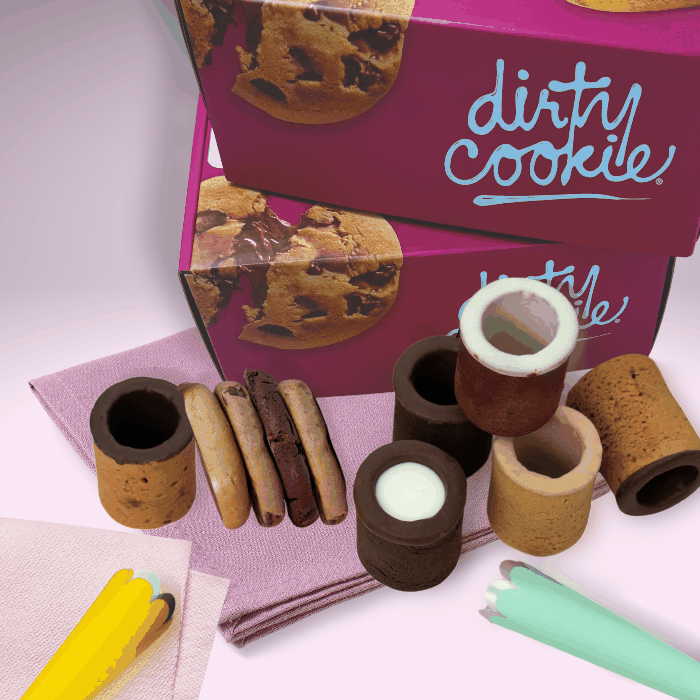 Dirty 10 cookie gift box packaging, cookie shots and stuffed cookies