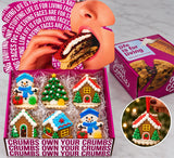 Dirty Cookie gift box holding six individually wrapped decorated winter cookies
