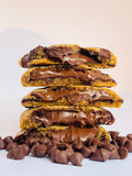Chocolate Chip with Hazelnut Spread Stuffed Cookies
