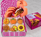 Dirty Cookie gift box holding six individually wrapped decorated Thanksgiving cookies